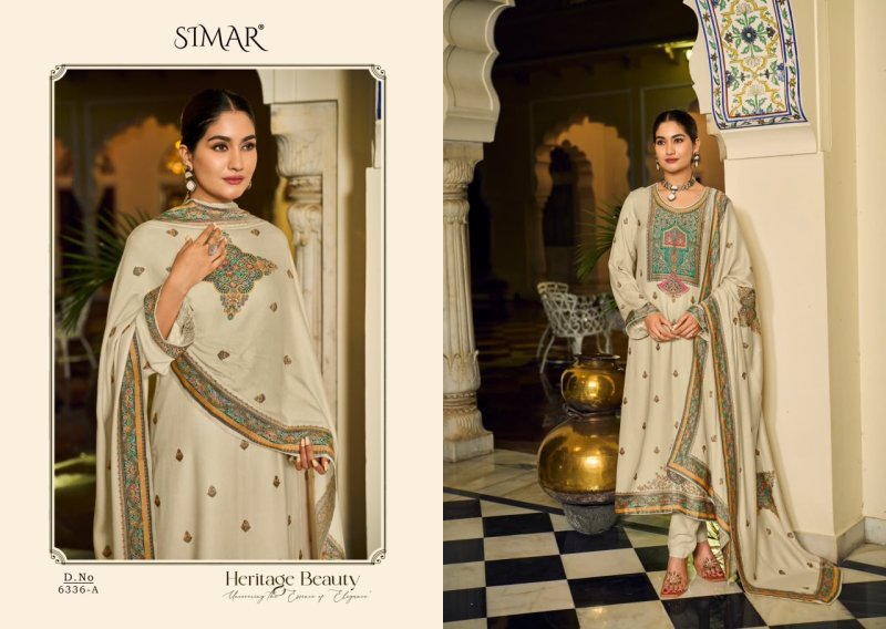 Golden Grace By Glossy Simar Viscose Pashmina Dress Materials 